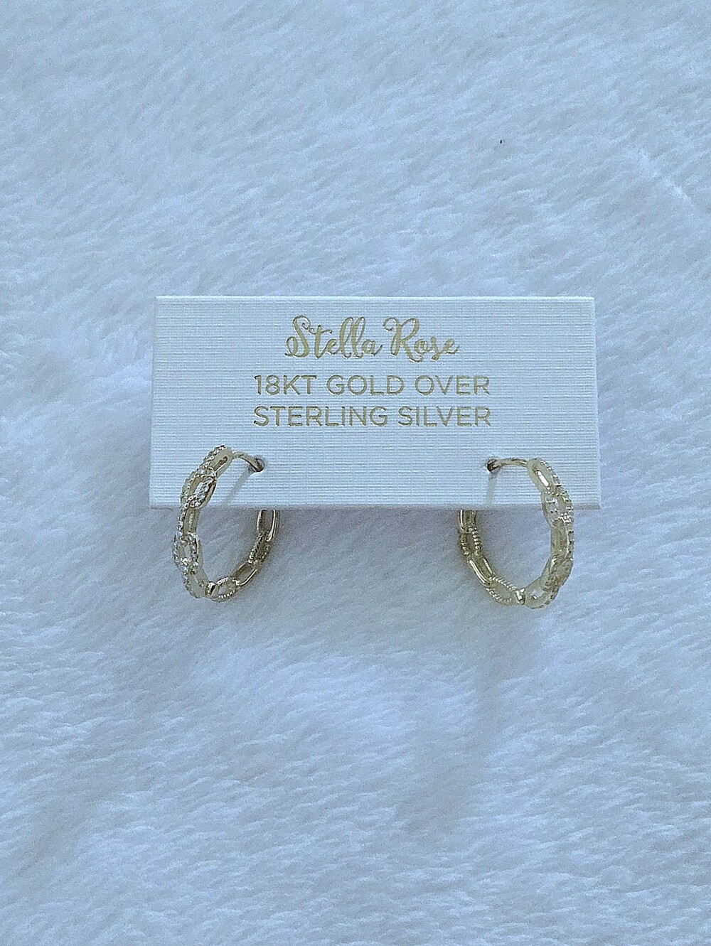 ✨️HP✨️Stella Rose🌹Gold💛 Chain Link🔗 Hoop Earrings